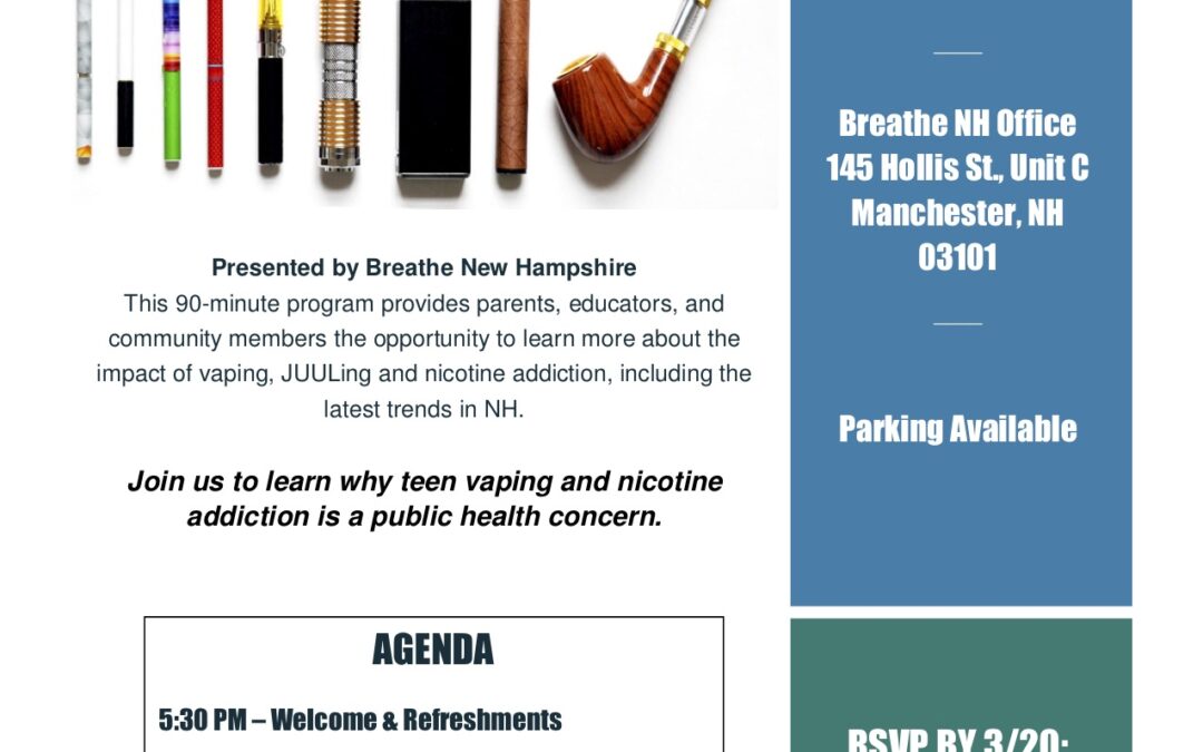 Breathe NH Vaping Unveiled Flyer MakinItHappen