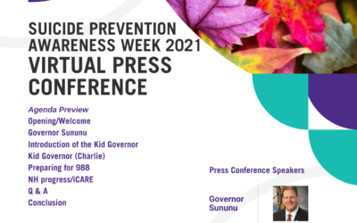 Suicide Prevention Awareness Week 2021 Virtual Press Conference This Friday